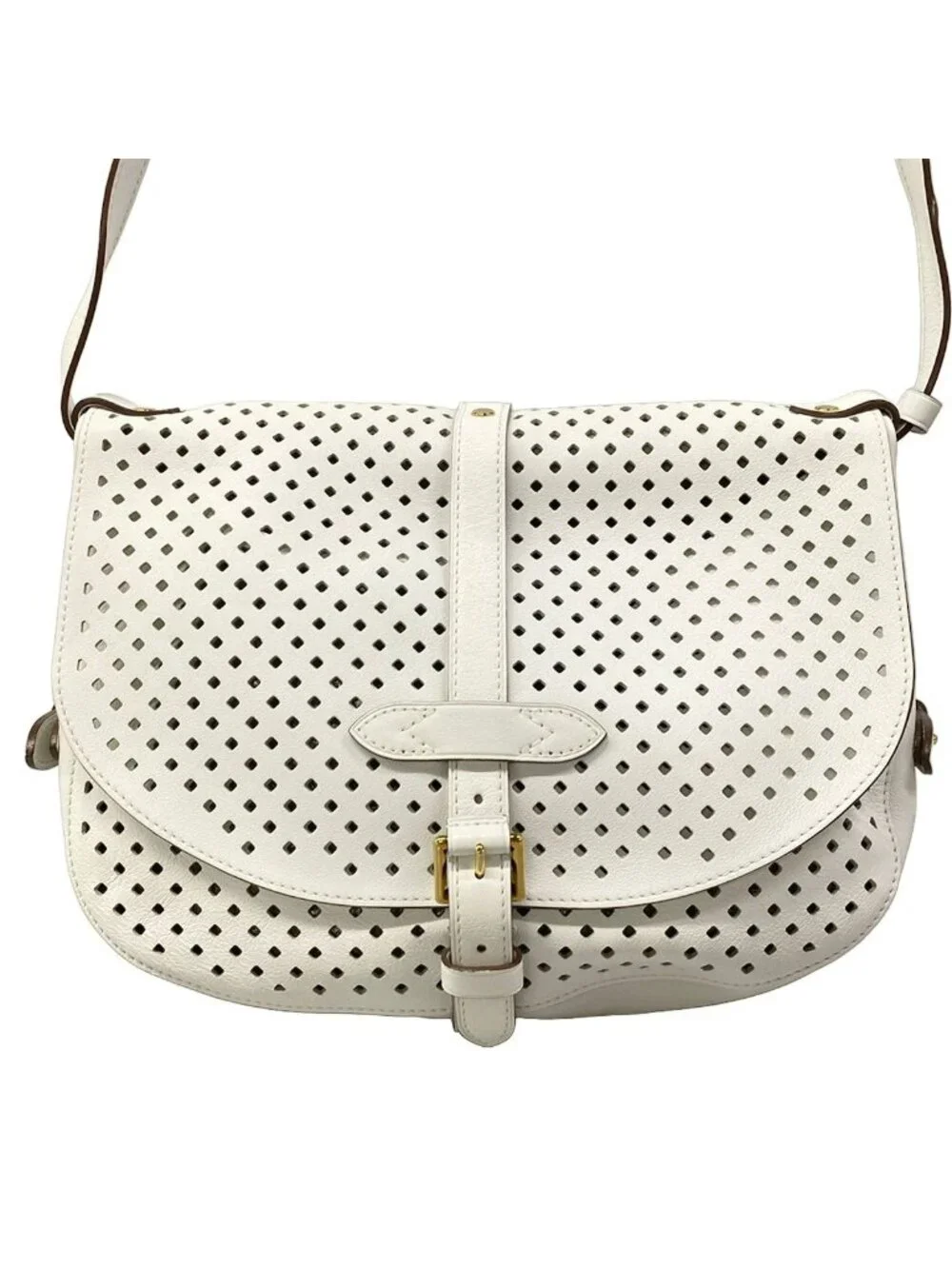 Louis Vuitton Shoulder Bag Cruise Collection Perforet Flore Saumur Blanc